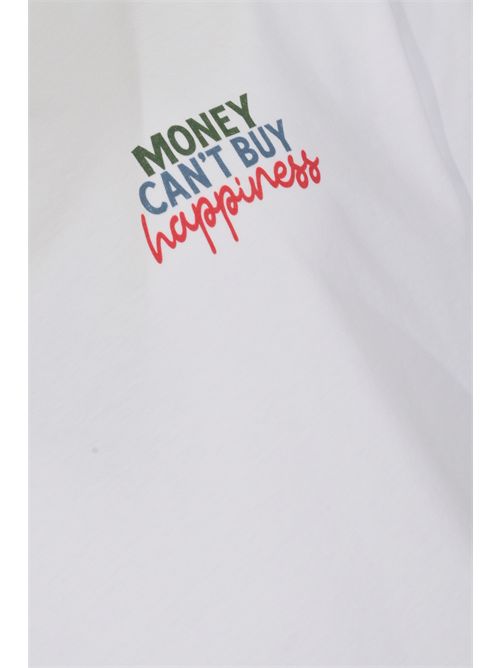 T-shirt Delmar in cotone con stampa Money can't buy happiness Mc2 Saint Barth | DLR000101525L